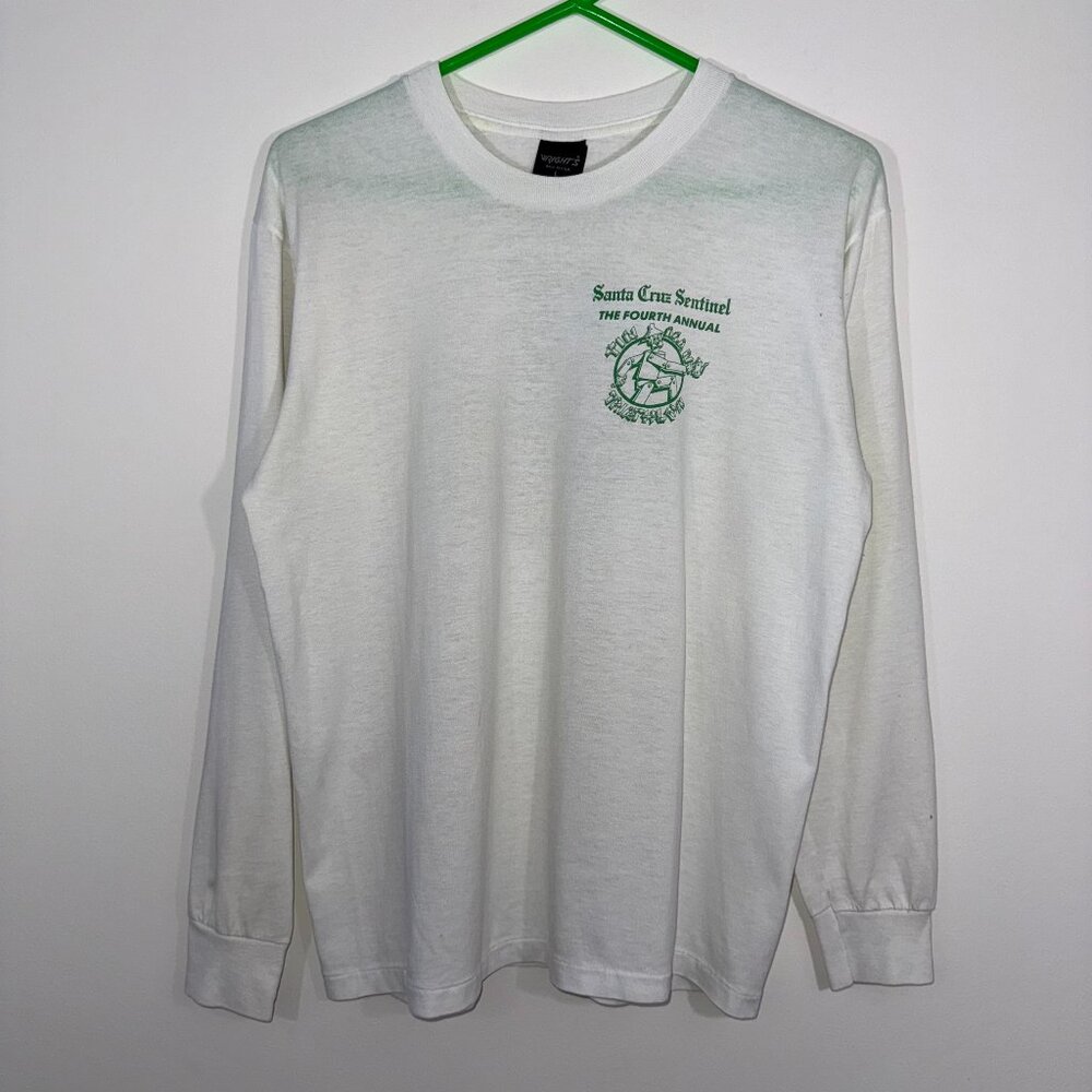 Vintage 1986 Santa Cruz Sentinel Tin Man Triathlon Long Sleeve Shirt Size Large